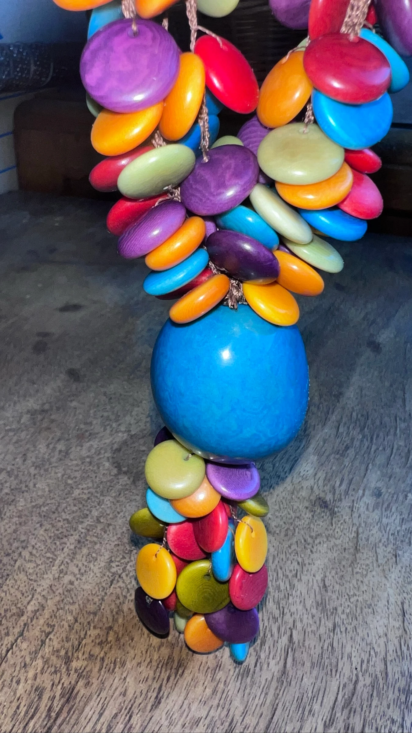 Kleurrijke handgemaakte bohemien etnische halsketting – photo 3